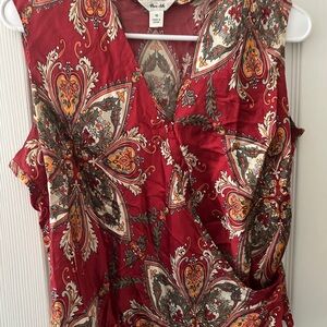 Talbots Size 10 Pure Silk Sleeveless Paisley Floral Print